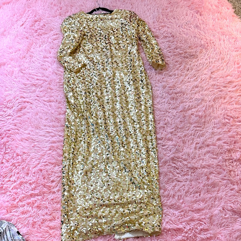 Fashion Nova Gold Sequin Dress